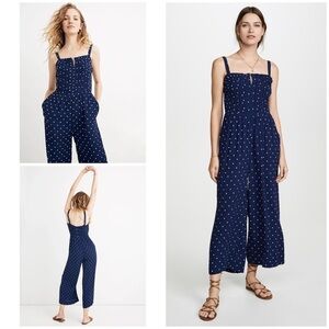 Madewell Pintuck Cami  Polka Dot Blur & White Ankle Jumpsuit 4​​​​